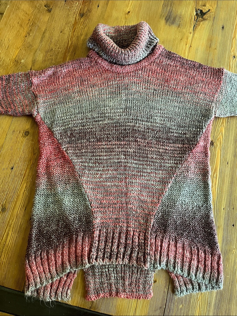 Parkhurst Ombre Cowlneck Sweater - Pink and Gray